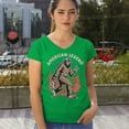 thumbnail image 4 of American Legend Bigfoot Women's V-Neck T-shirt Patriotic Funny Sasquatch Fan 4 July USA Flag Beer BBQ Tailgate Party Tee, 4 of 7