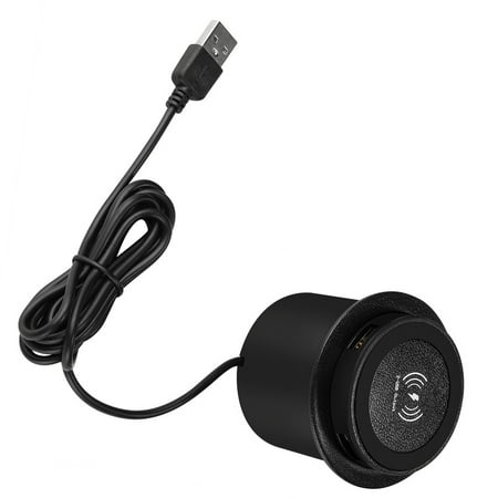 Black Wireless Desktop Charger Space-Saving Embedded Design 10W Fast Charging for Various Occasions