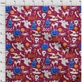 thumbnail image 4 of oneOone Polyester Spandex Maroon Fabric Halloween Craft Projects Decor Fabric Printed By The Yard 56 Inch Wide, 4 of 4