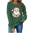 thumbnail image 2 of Craaazy Christmas Tops For Women Fashion Long Sleeve Crew Neck T-Shirt Christmas Printing Loose Blouse Pullover Sweatshirts Gifts, 2 of 4
