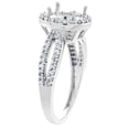 thumbnail image 3 of 14K White Gold Natural Aquamarine Ring Oval 8x6mm Diamond Accent, size 7, 3 of 4