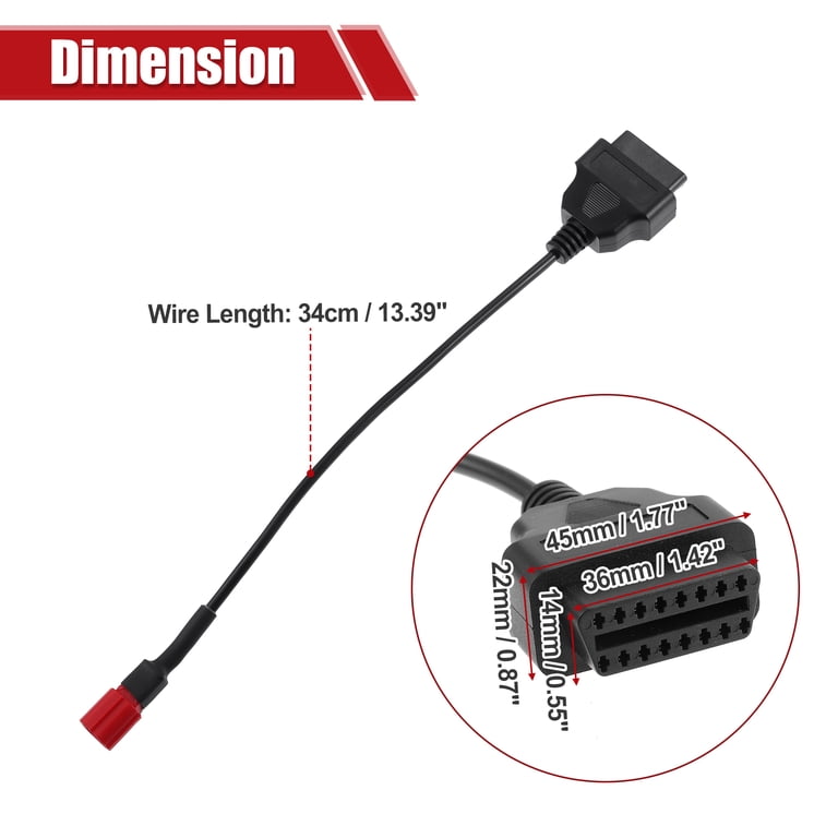 Goliton OBD2 OBDII diagnostische kabel 6-polig 16-polige adapter compatibel met Suzuki motorfiets