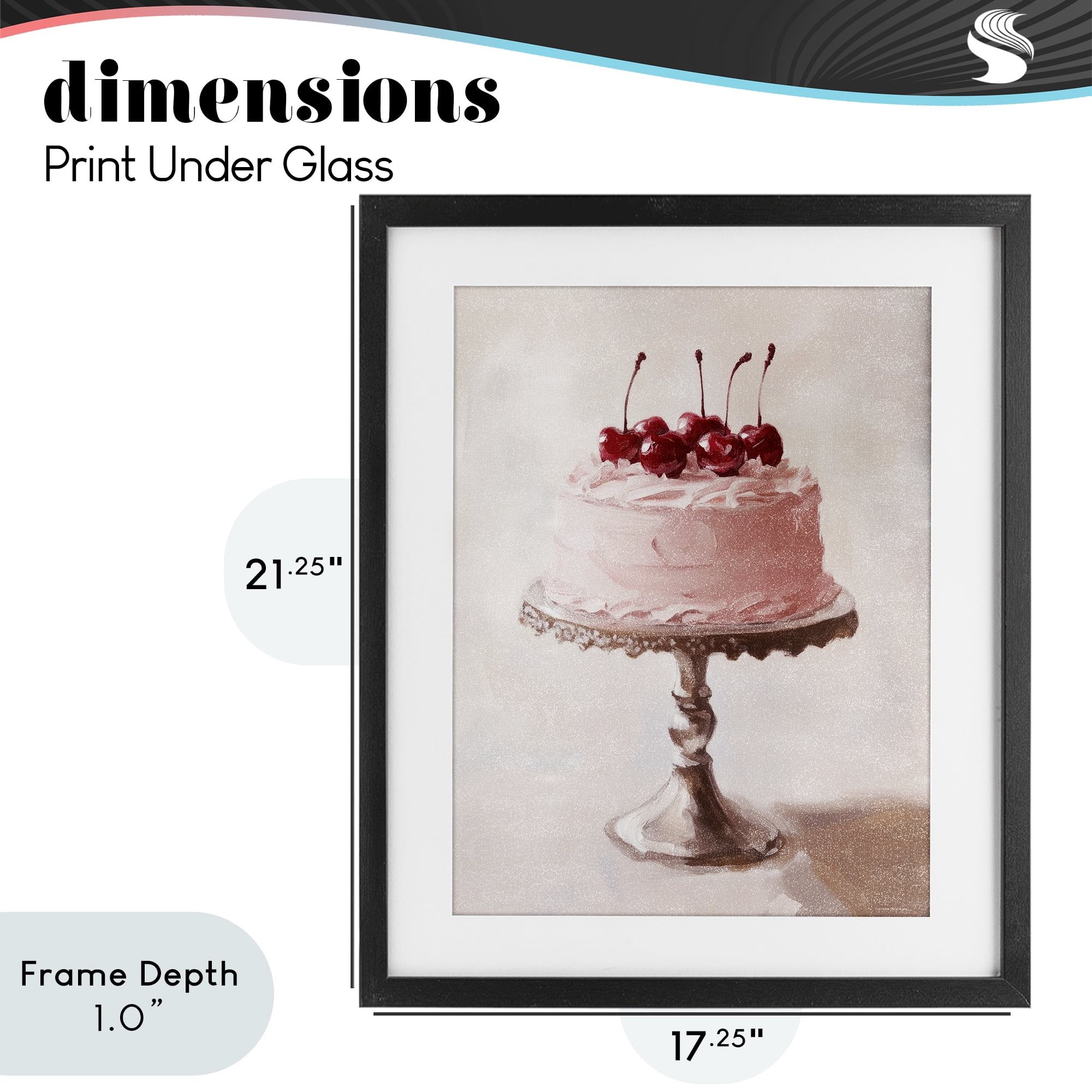 Stupell Industries Cherry Cake Delight Black Framed Print Under Glass, design by Svetlana Aleynikova