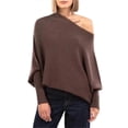 thumbnail image 2 of Asymmetric Draped Jumper, A Jumper As Ultra Soft As The Clouds Ladies Long Sleeve Slouch Batwing Plain Soft Knitted Jumper, 2 of 5