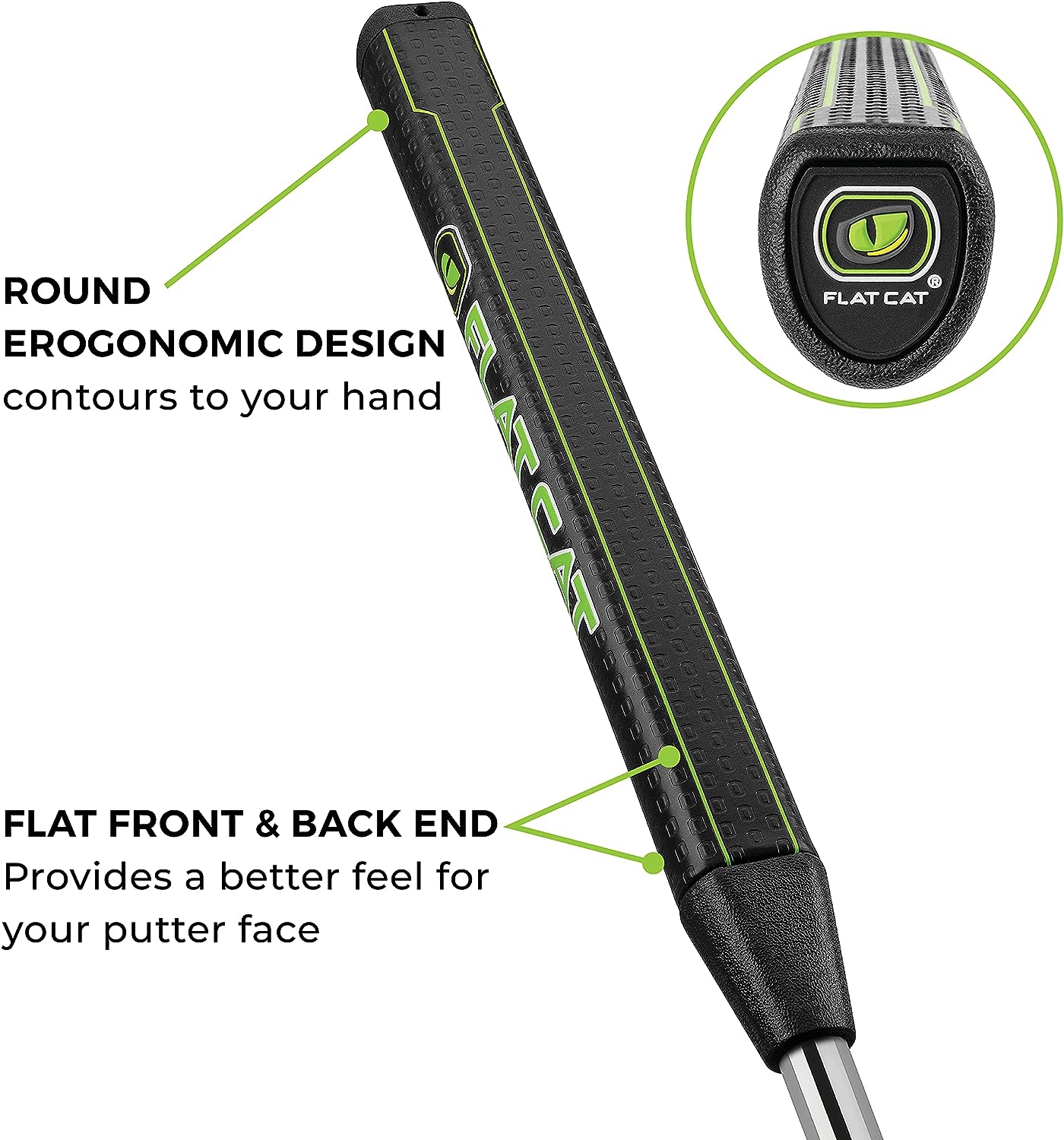 Flat Cat Pistol Golf Putter Grip – Standard Size, Lightweight, Non-Slip Design