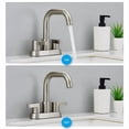 thumbnail image 2 of 2 Handle 4 Inch Centerset Bathroom Sink Faucet with Pop Up Drain Brushed Nickel, 2 of 7