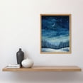 thumbnail image 2 of Clear Sky Starry Night in Forest Covered with Snow Oil Painting Crescent Moon Winter Landscape Art Print Framed Poster Wall Decor 12x16 inch, 2 of 5