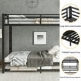 thumbnail image 5 of Queen over Queen Metal Bunk Bed with Twin Trundle, Heavy Duty Frame, Black, 5 of 8