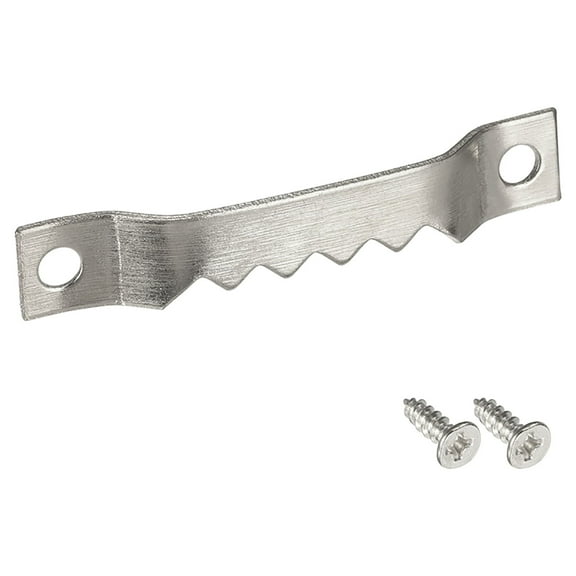 Uxcell Picture Hangers, 1-3/5" Double Hole w Screws for Frame Hanging, 30Pcs Silver