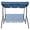 Blue and White, variant on CazToi 3 Seat Outdoor Porch Swing with Stand Adjustable Canopy Waterproof Cushions Steel Frame