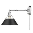 thumbnail image 3 of Yep by Golden Lighting Orwell 1-light Swing Arm Wall Lamp in Chrome and Matte Black shade, 3 of 5