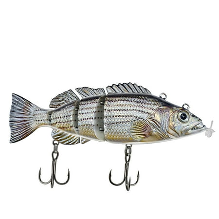 Rechargeable multi-section Fish green LED luminous simulation hard bait swimming bait propeller electric Luya multi-section Fish Cieatiam