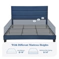 thumbnail image 6 of Allewie Cal King Size Platform Bed Frame with Velvet Upholstered Headboard, No Box Spring Needed, Navy Blue, 6 of 7