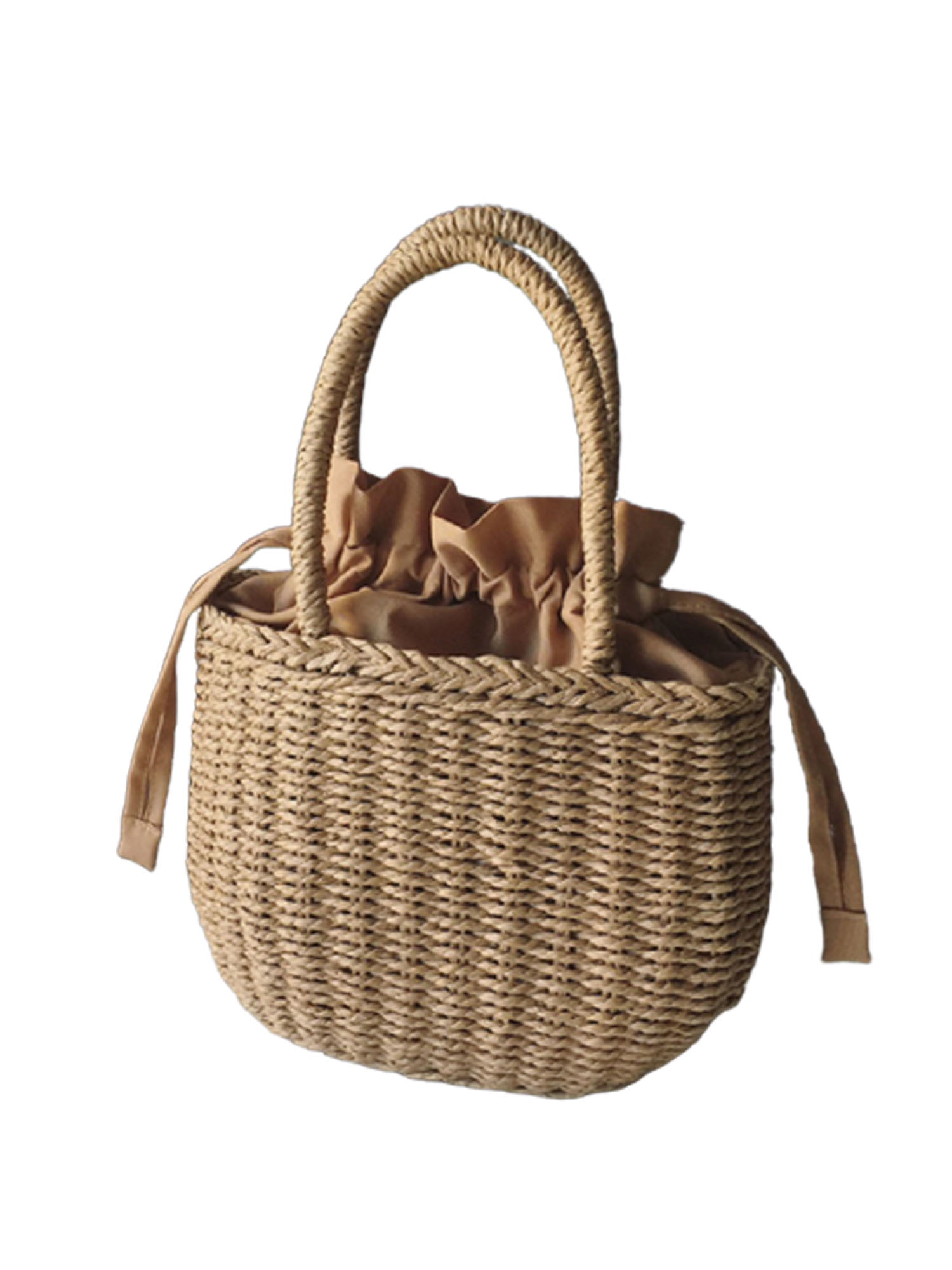 Women Fashion Wicker Handbag Bag Tote Beach Straw Woven Summer Rattan Basket Bag