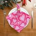 thumbnail image 2 of Dreamtimes Valentine's Day Love Heart Cloth Napkins Set of 1, Oversized Washable Reusable Polyester Dinner Table Napkins for Family, Restaurant, Party Decor, 20 x 20 Inch, 2 of 7