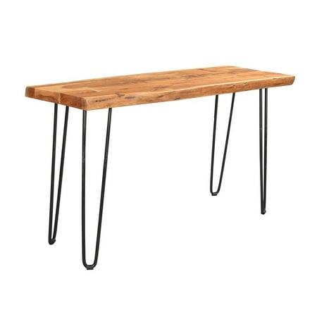 Driftwood Live Edge Solid Acacia Console Table With Hairpin Legs