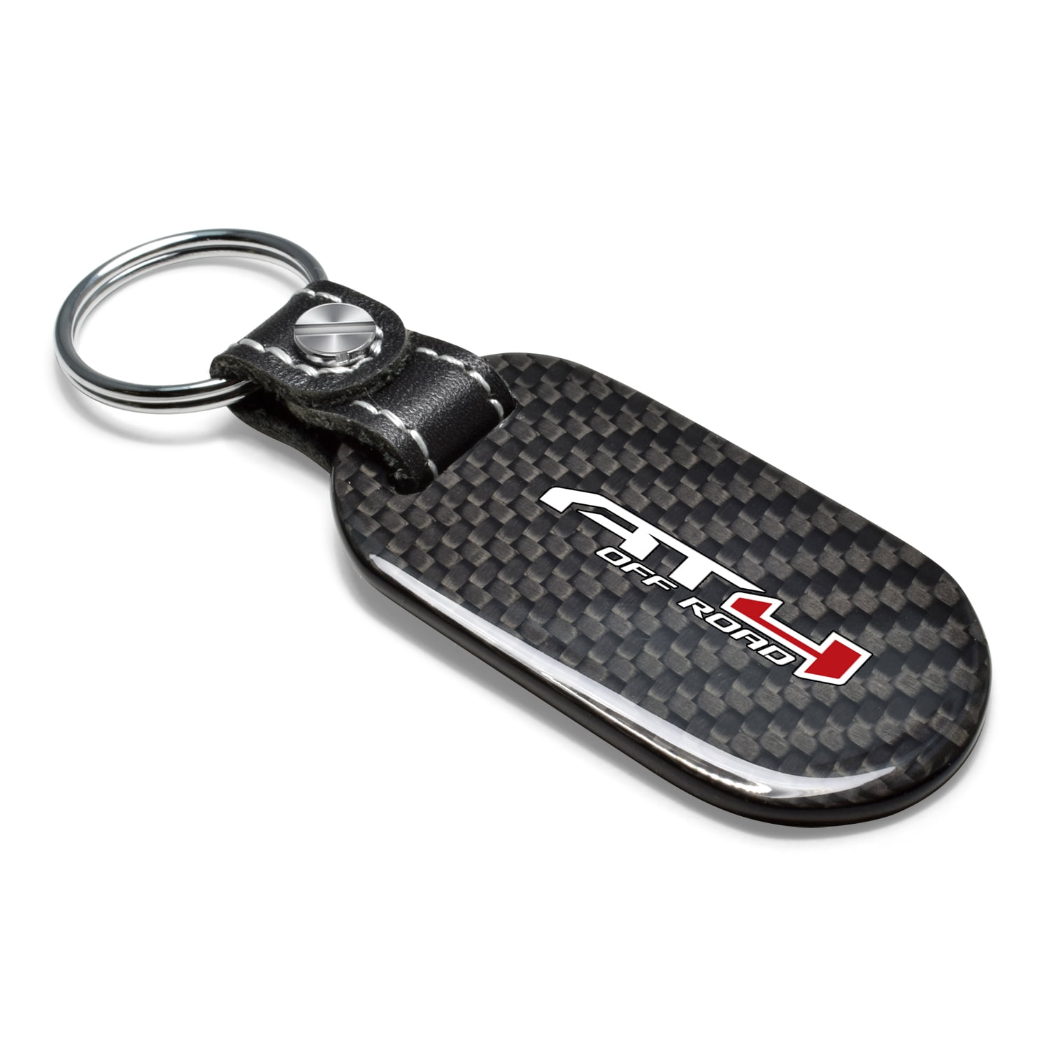 iPick Image for GMC AT4 Real Black Carbon Fiber Tag Style Key Chain, Official Licensed