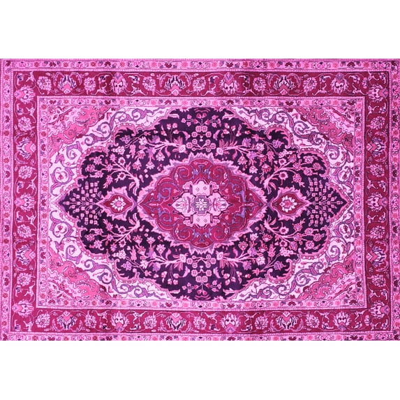 Ahgly Company Indoor Rectangle Medallion Pink Traditional Area Rugs, 3' x 5'