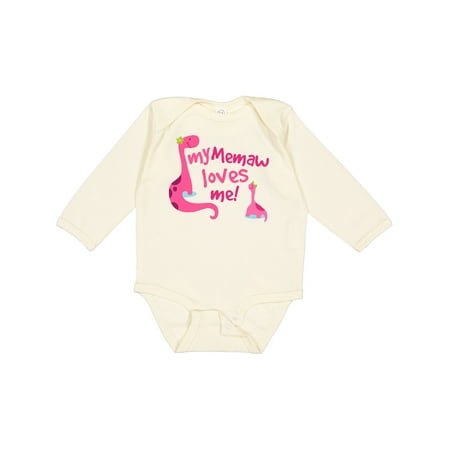 

Inktastic My Memaw Loves Me Gift Baby Girl Long Sleeve Bodysuit