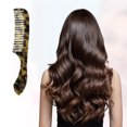 thumbnail image 4 of Unique Bargains 1 Pcs Women Handheld Wide Tooth Comb for Curly Thick Wavy Straight Hair Brown and Yellow, 4 of 6