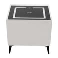 thumbnail image 3 of White Smart Nightstands with Fingerprint Lock Drawer, Wireless Charging Station, USB Port, Nightstand with 3 Color LED Lights and Speaker, Modern Wooden End Side Table 2 Drawers, 3 of 17