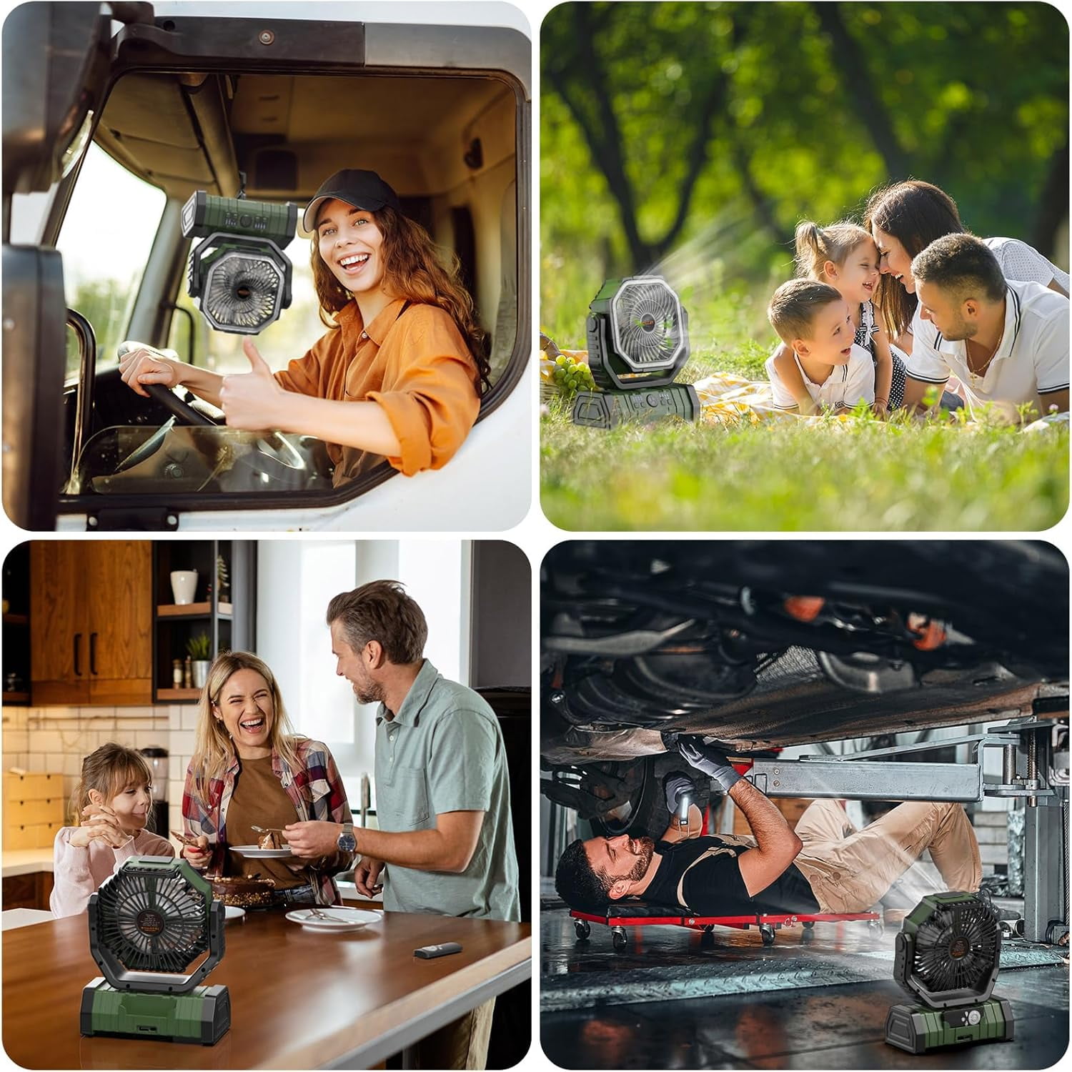 F6 Camping Fan, Portable Battery Powered Fan with 20000mAh Rechargeable Battery, LED Lantern, Remote & Oscillating - 4 Speed for Tent, Travel, Bedroom, Car, Outdoor Camping Essentials