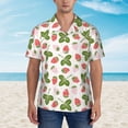 thumbnail image 2 of Gukieu Strawberry Floral Print Men's Short-sleeved Shirts, Button-down Lapel Hawaiian Shirts, T-shirts, Beach Vacation Summer Casual Wear,XX-Large, 2 of 7