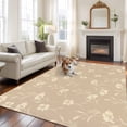 thumbnail image 2 of 8x10 Area Rugs for Living Room, Beige Floral Non Slip Area Rugs for Kitchen Bedroom Entryway, Vintage Spring Botanical Flowers Washable Carpet Runner Rug Floor Mats for Bedroom Home Decor, 2 of 8