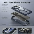 thumbnail image 4 of ESR iPhone 15 Pro Case with Stand MagSafe, Military-Grade Drop Proof with 9H+ Tempered Glass Screen Protector, Dark Blue, 4 of 8