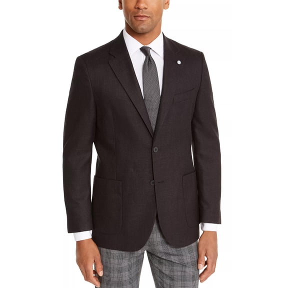 Nautica Mens Modern-Fit Active Stretch Solid Sport Coat 38R Black Blazer