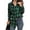 Green, variant on Womens Casual Cuffed Long Sleeve Boyfriend Button Down Plaid Flannel Shirt Tops