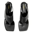 thumbnail image 4 of YDN Women Open Split Toe Wedge Low Heels Ankle Buckle Strap Thong Sandals Casual Daily Dress Beach Shoes Size 7 Black, 4 of 4