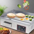 thumbnail image 3 of 110v 3000w Commercial Electric Countertop Grill Flat Top Grill Hot Plate Grill, Adjustable Thermostat Control, Stainless Steel Restaurant Grill Stainless Steel Electric Countertop Frying Pan, 3 of 9