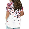 thumbnail image 3 of XADYUY Plus Size 4th Of July Tops for Women Clearance Stars Graphic Patriotic Shirt Dressy Crew Neck Short Sleeve Tunic Tops Curvy Women Independent Day Oufits for Women,XL White, 3 of 5