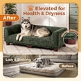 thumbnail image 6 of Advwin 47" Dog Sofa for Medium & Large Dogs, Elevated Chenille Dog Bed with Backrest, Armrests & Legs, Comfortable Indoor Pet Couch Bed, Dark Green, 6 of 8