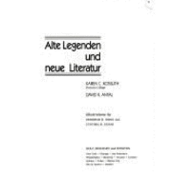 Pre-Owned Alte Legenden Und Neue Literatur (Paperback) 0030638771 9780030638770
