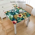 thumbnail image 2 of COMIO Square Fitted Tablecloth Tropical Pineapple Decorative Pineapple Flower Pillowcase White, 2 of 7
