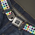 thumbnail image 2 of Buckle-Down Belt, Seatbelt Buckle Belt, Diamonds White Multi Color, 30 to 44 Inches, 2 of 9