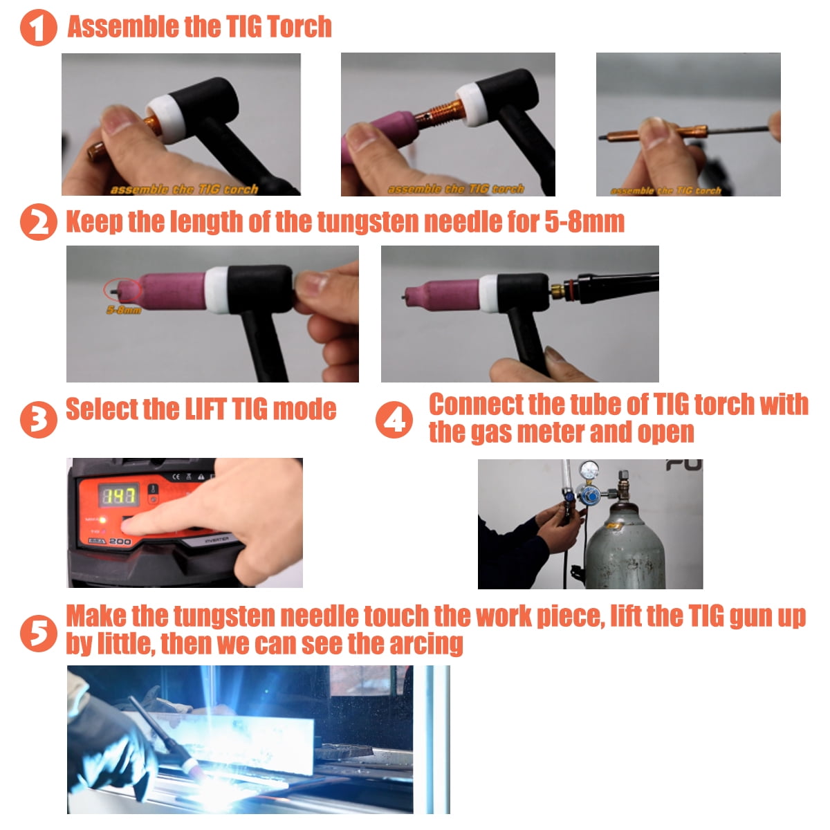 Goplus MMA TIG ARC IGBT Welding Machine 200 AMP 110/220V Welder DC Inverter LED Display