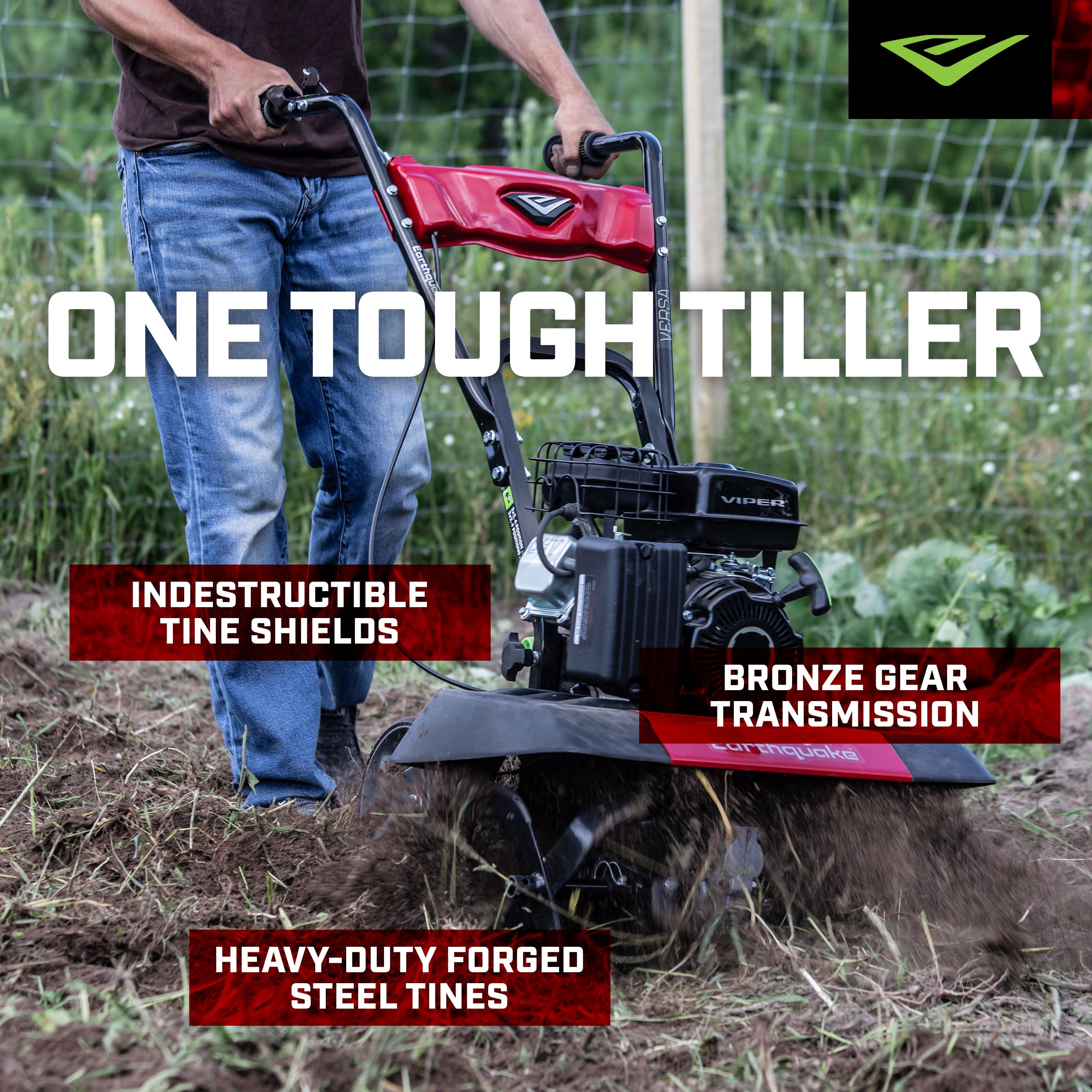 Earthquake Versa Front Tine Tiller, 99cc 4-Cycle Viper Engine