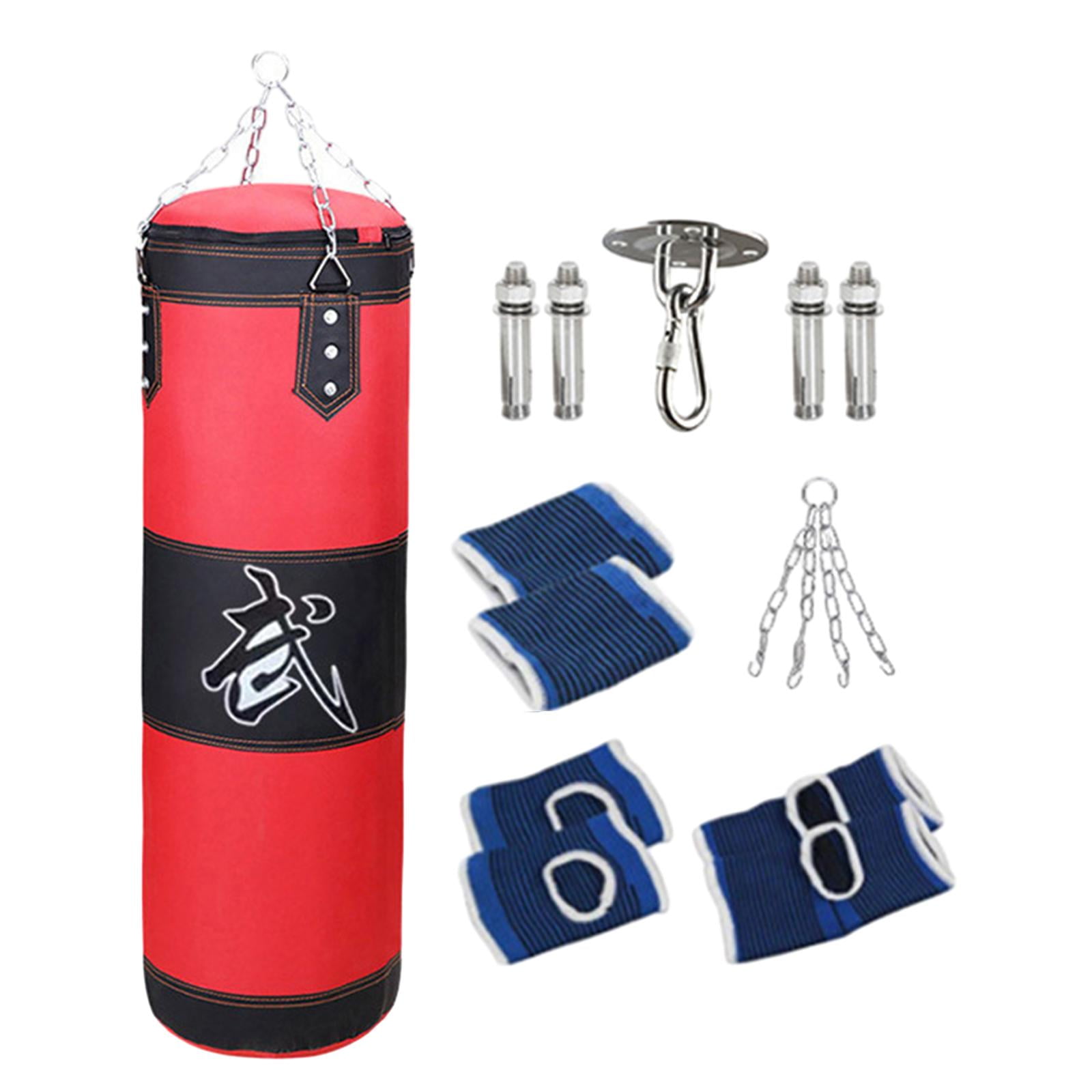 funtasica Boxing Bag Boxing Sandbag with Hanging Hook Fitness Unfilled Bag Punching Bag for Kids Home Gym Judo Kickboxing Body Building Red 120cm