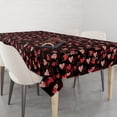 thumbnail image 3 of XAJAT 55‘‘x86'' Classic Black Rectangle Tablecloth, Cotton Linen Table Covers with Love Heart, 3 of 4