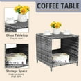 thumbnail image 2 of 5 Piece Rattan Outdoor Patio Furniture Set, 5 Pieces Wicker Outdoor Patio Chairs Set with Ottoman, Black, 2 of 7