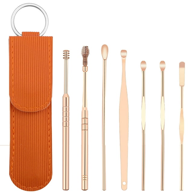 WREESH 6-Pièces en Acier Inoxydable Oreille Pick Outil de Stockage Oreille Portable Pick Ensemble
