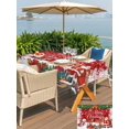 thumbnail image 4 of Outdoor Tablecloth with Umbrella Hole and Zipper, Red Christmas Rectangle Table Cloth 60x120 Inch Waterproof Tablecloth, Xmas Snowman Santa Elk Winter Snowflake Picnic Table Cover for Patio Camping, 4 of 7
