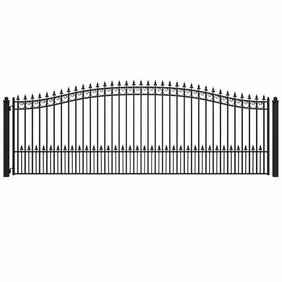 ALEKO Garden Galvanized Steel 18 feet Single Swing Driveway Gate Prague Style