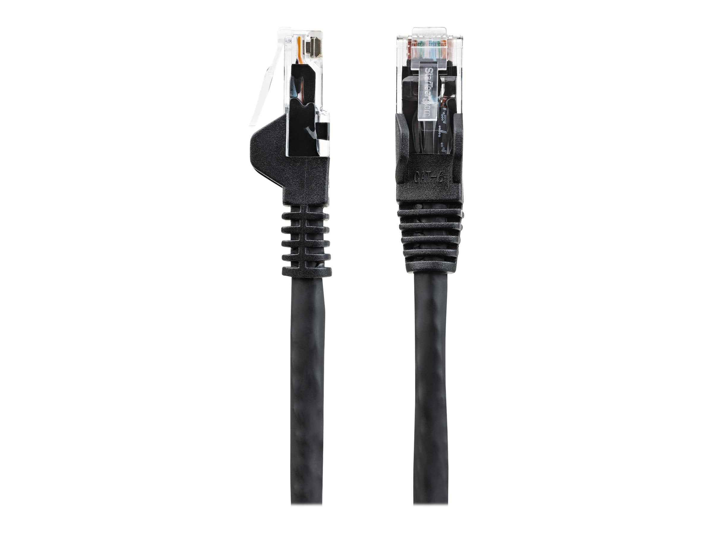StarTech 50ft (15m) CAT6 Ethernet Cable - LSZH (Low Smoke Zero Halogen) - 10 Gigabit 250Mhz 100W PoE RJ45 UTP Network Patch Cord Snagless w/Strain Relief - Black CAT 6, ETL Verified (N6LPATCH50BK)