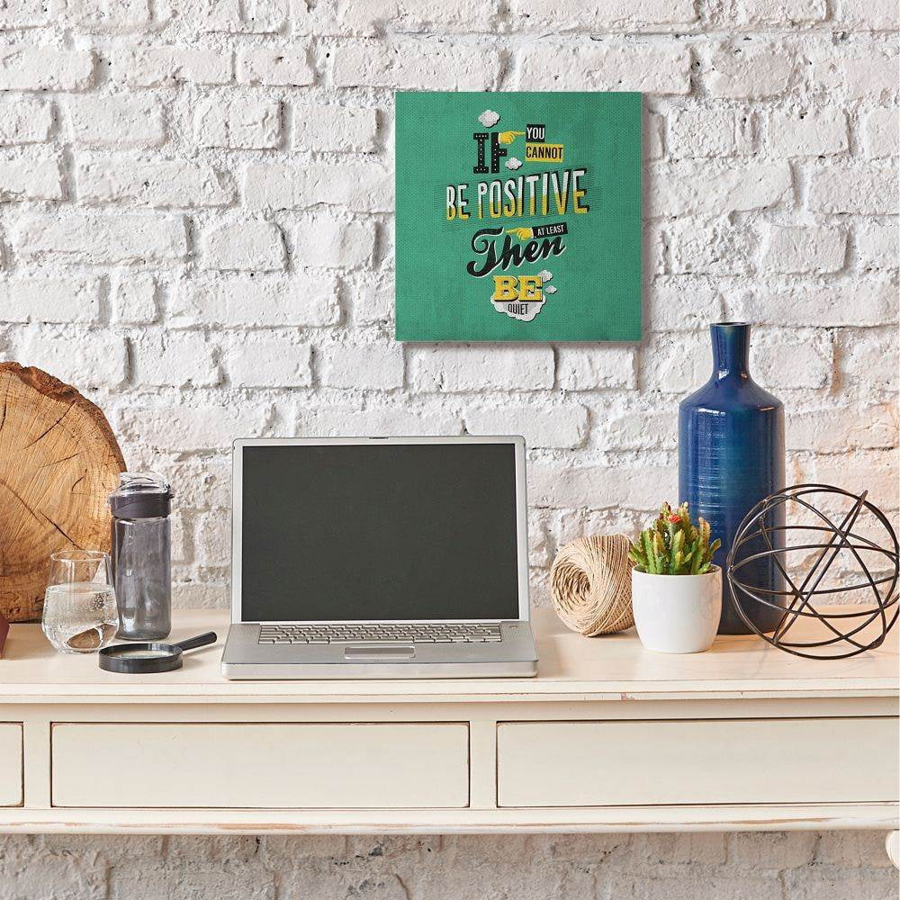 Stupell Industries Be Positive Or Quiet Vintage Comic Book Green Word Design Canvas Wall Art by Ester Kay