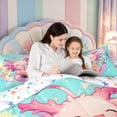 thumbnail image 4 of Manfei Cute Adorable Axolotl Twin Comforter Sets,Kawaii Animals Pattern Bedding Set,Colorful Stars Reversible,2-Piece,1 Comforter and 1 Pillowcase, 4 of 7