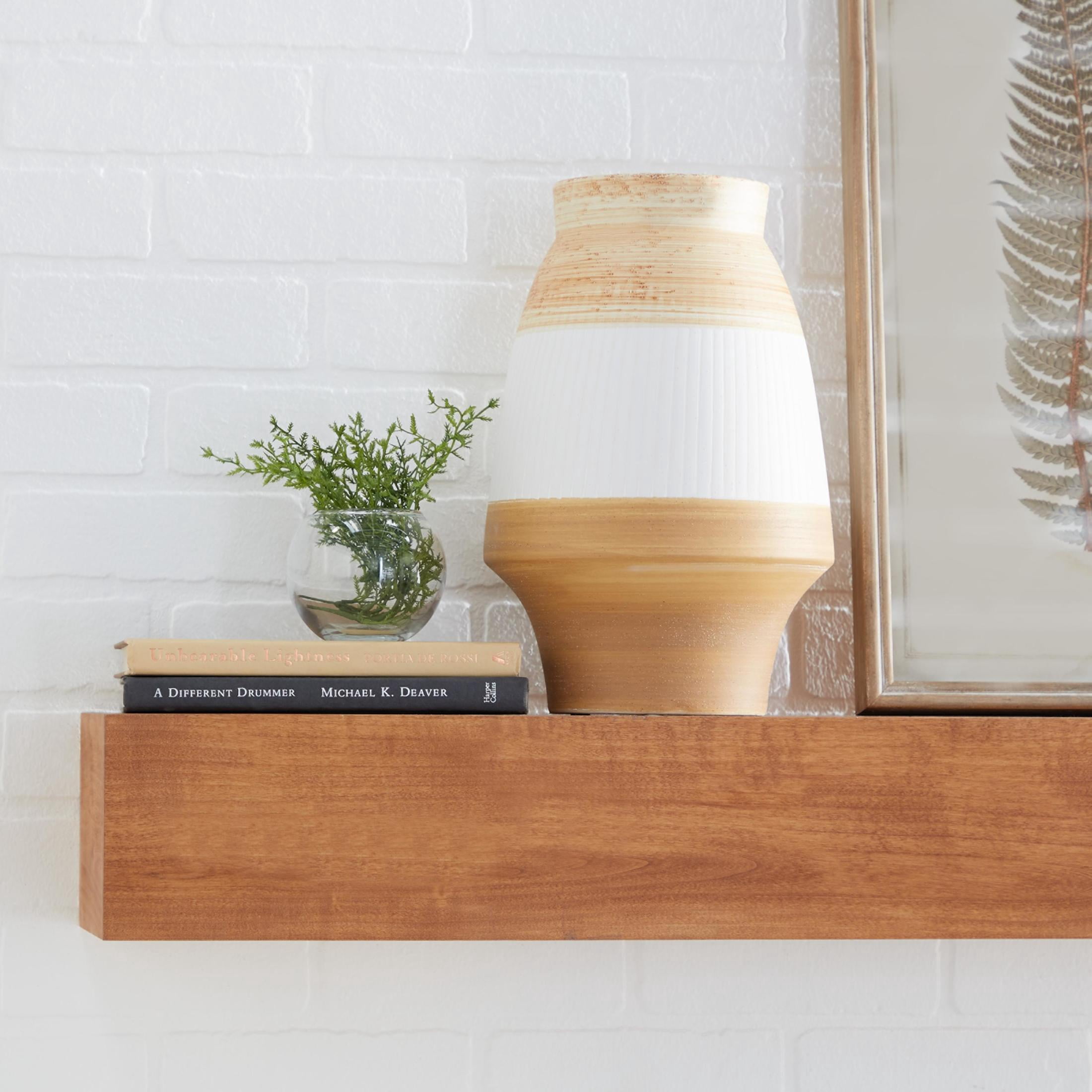 DecMode 13" Handmade Brown Ceramic Vase with Terracotta Accents